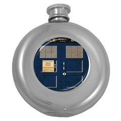 Tardis Poster Round Hip Flask (5 Oz)