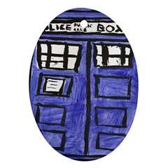 Tardis Painting Ornament (oval)