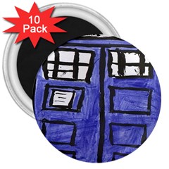 Tardis Painting 3  Magnets (10 Pack) 