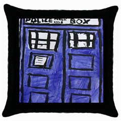 Tardis Painting Throw Pillow Case (black)