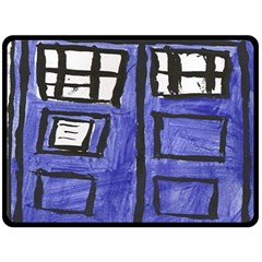 Tardis Painting Double Sided Fleece Blanket (large)  by Sudhe