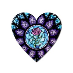 Cathedral Rosette Stained Glass Beauty And The Beast Heart Magnet