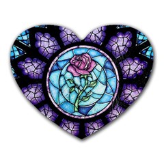 Cathedral Rosette Stained Glass Beauty And The Beast Heart Mousepads