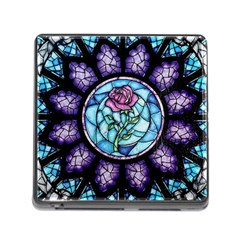 Cathedral Rosette Stained Glass Beauty And The Beast Memory Card Reader (square 5 Slot) by Sudhe