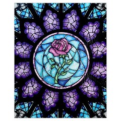 Cathedral Rosette Stained Glass Beauty And The Beast Drawstring Bag (small) by Sudhe