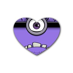 Evil Purple Rubber Coaster (heart) 