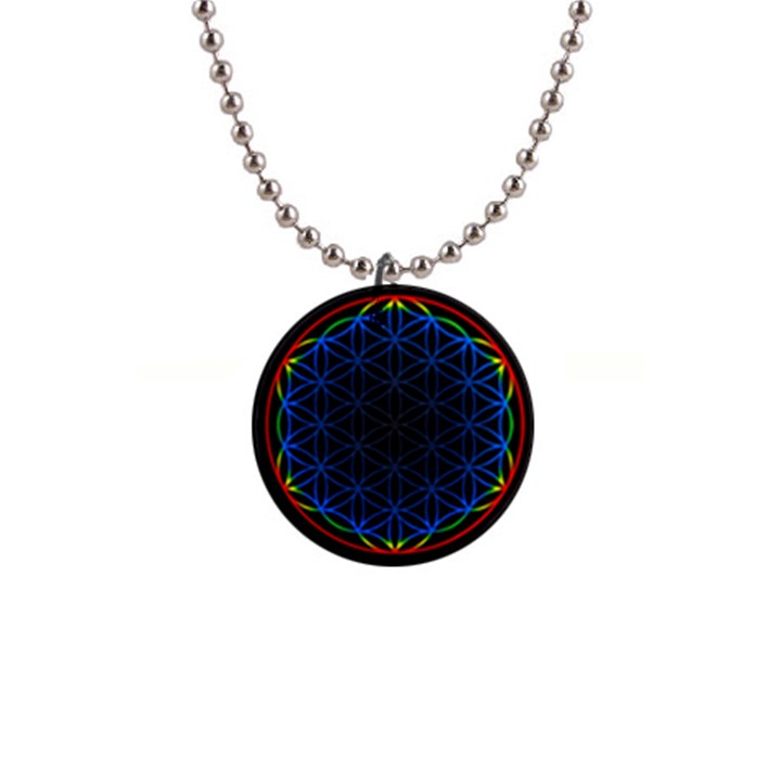 Flower Of Life 1  Button Necklace