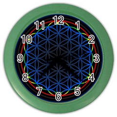 Flower Of Life Color Wall Clock