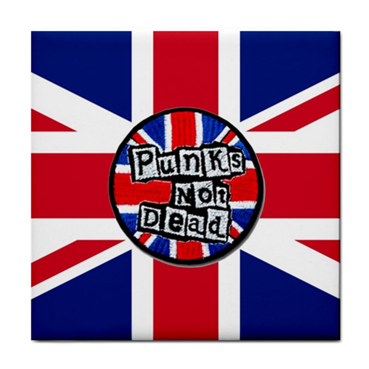 Punk Not Dead Music Rock Uk United Kingdom Flag Tile Coasters