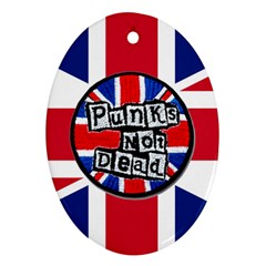 Punk Not Dead Music Rock Uk United Kingdom Flag Ornament (oval)