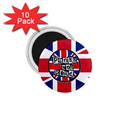 Punk Not Dead Music Rock Uk United Kingdom Flag 1 75  Magnets (10 Pack) 