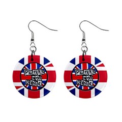 Punk Not Dead Music Rock Uk United Kingdom Flag Mini Button Earrings