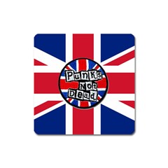 Punk Not Dead Music Rock Uk United Kingdom Flag Square Magnet