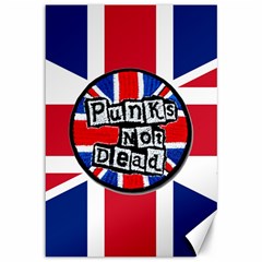 Punk Not Dead Music Rock Uk United Kingdom Flag Canvas 12  X 18 