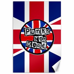 Punk Not Dead Music Rock Uk United Kingdom Flag Canvas 24  X 36 