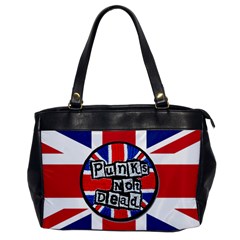 Punk Not Dead Music Rock Uk United Kingdom Flag Oversize Office Handbag by Sudhe