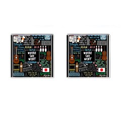 Book Quote Collage Cufflinks (square)