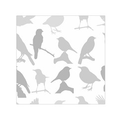 Bird Watching - Greyscale Small Satin Scarf (square) by WensdaiAmbrose