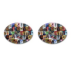 Comic Book Images Cufflinks (oval)