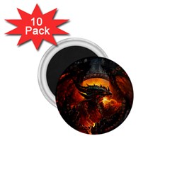 Dragon Legend Art Fire Digital Fantasy 1 75  Magnets (10 Pack) 