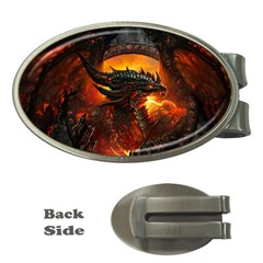 Dragon Legend Art Fire Digital Fantasy Money Clips (oval) 