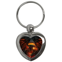 Dragon Legend Art Fire Digital Fantasy Key Chains (heart) 