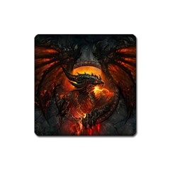 Dragon Legend Art Fire Digital Fantasy Square Magnet