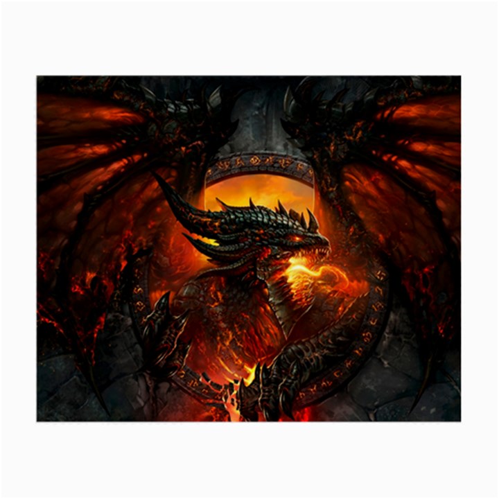 Dragon Legend Art Fire Digital Fantasy Small Glasses Cloth (2-Side)