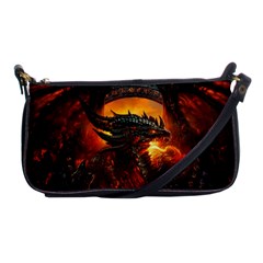 Dragon Legend Art Fire Digital Fantasy Shoulder Clutch Bag by Sudhe