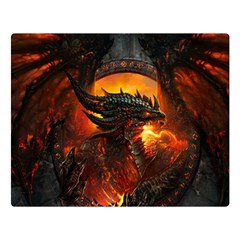 Dragon Legend Art Fire Digital Fantasy Double Sided Flano Blanket (large)  by Sudhe