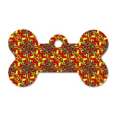 Red Yellow 1 Dog Tag Bone (two Sides) by ArtworkByPatrick