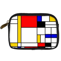 Bauhouse Mondrian Style Digital Camera Leather Case by lucia