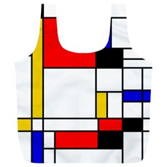 Bauhouse Mondrian Style Full Print Recycle Bag (xl) by lucia