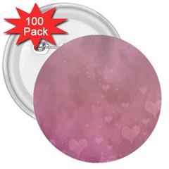 Lovely Hearts 3  Buttons (100 Pack)  by lucia