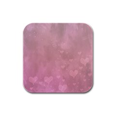 Lovely Hearts Rubber Square Coaster (4 Pack)  by lucia