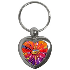 Boho Hippie Bus Key Chains (heart)  by lucia