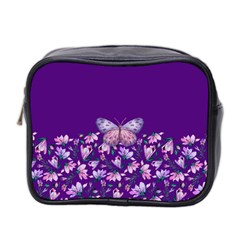 Purple Spring Butterfly Mini Toiletries Bag (two Sides) by lucia