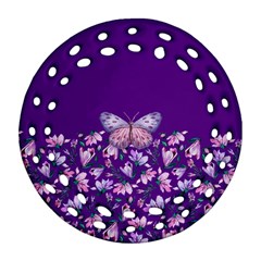 Purple Spring Butterfly Ornament (round Filigree) by lucia