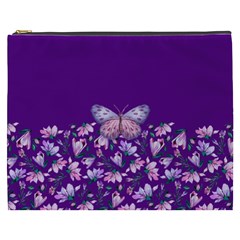 Purple Spring Butterfly Cosmetic Bag (xxxl) by lucia