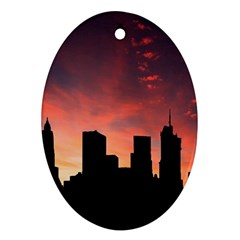 Skyline Panoramic City Architecture Ornament (oval)