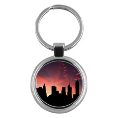 Skyline Panoramic City Architecture Key Chains (round) 