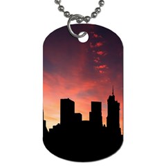 Skyline Panoramic City Architecture Dog Tag (one Side)