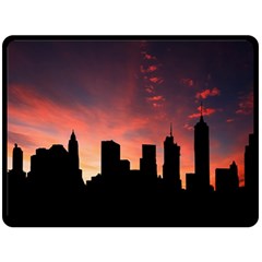 Skyline Panoramic City Architecture Double Sided Fleece Blanket (large)  by Sudhe