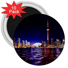 Toronto City Cn Tower Skydome 3  Magnets (10 Pack) 