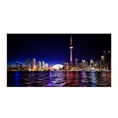 Toronto City Cn Tower Skydome Satin Wrap by Sudhe