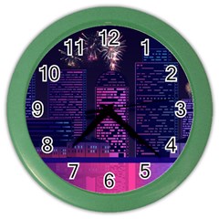 Architecture Home Skyscraper Color Wall Clock