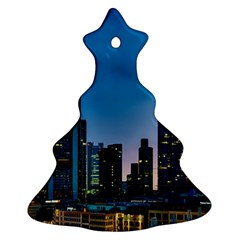 Frankfurt Germany Panorama City Christmas Tree Ornament (two Sides) by Sudhe
