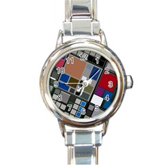 Abstract Composition Round Italian Charm Watch