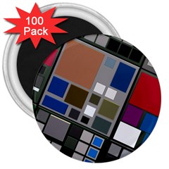 Abstract Composition 3  Magnets (100 Pack)