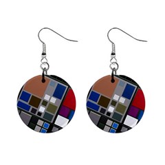 Abstract Composition Mini Button Earrings